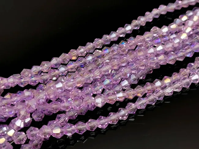 Margele cristal biconic 4mm lila AB (sirag)