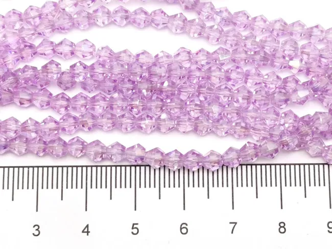 Margele cristal biconic 4mm lila AB (sirag)