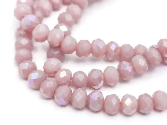 Margele cristal rondel fatetat 4x3mm mov lavanda opac heliotrop (sirag)