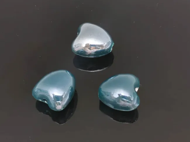 Margele de portelan inima 10x9x7mm cobalt blue