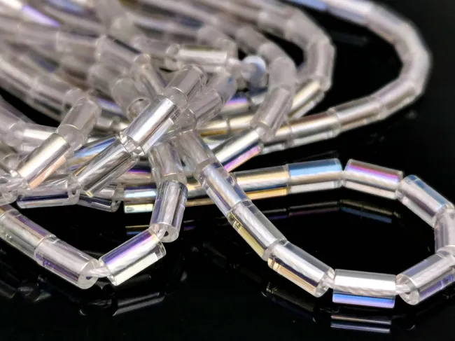 Margele de sticla 5x2.5mm transparent AB (sirag)