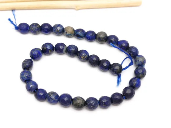 Sirag scurt lapis lazuli sfere fatetate 6mm