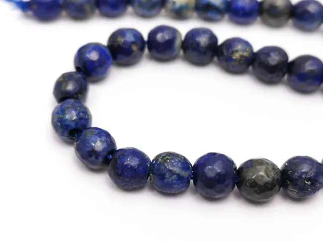 Sirag scurt lapis lazuli sfere fatetate 6mm