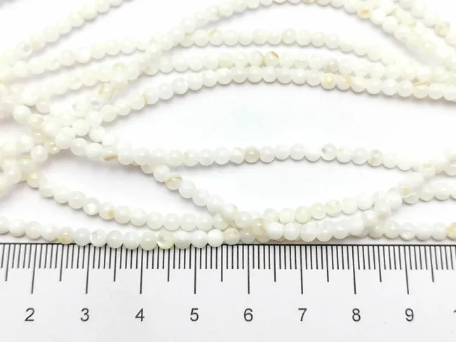 Sirag scurt sidef sfere 3mm alb