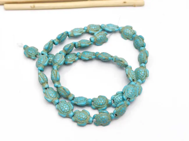 Sirag turcoaz reconstituit testoasa 11x9x5mm