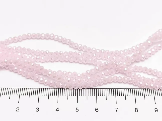 Margele cristal rondel 3x2mm roz opal lustered (sirag)