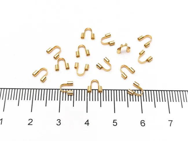 Protectie sarma otel inoxidabil 304 placat cu aur 18K - 5.5x5mm (1buc)