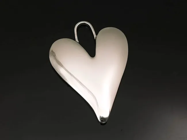 Pandantiv charm inima din otel inoxidabil 304 - 33x25x3mm