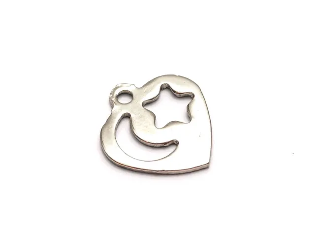 Charm otel inoxidabil 201 inima 12x11mm