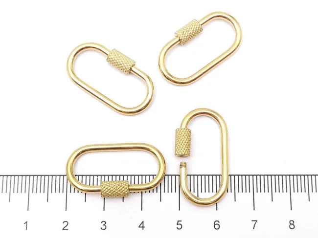 Inchizatoare otel inoxidabil 304 auriu placat IP oval 26x14x4mm