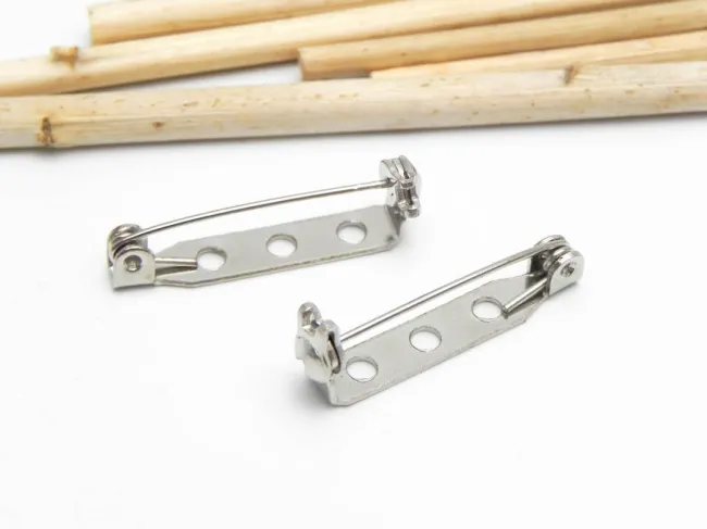 Baza pentru brosa cu siguranta 33x5mm argintiu inchis