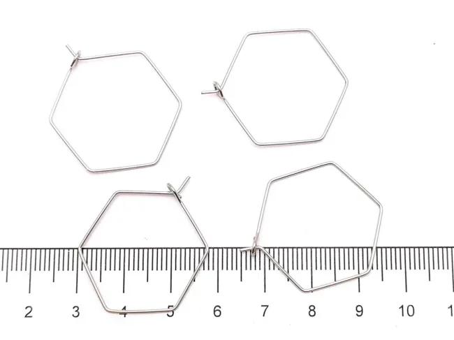 Tortite cercei otel inoxidabil 304 hexagon 32x26x24mm (2buc)