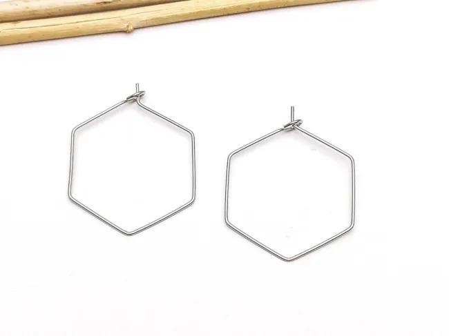 Tortite cercei otel inoxidabil 304 hexagon 32x26x24mm (2buc)