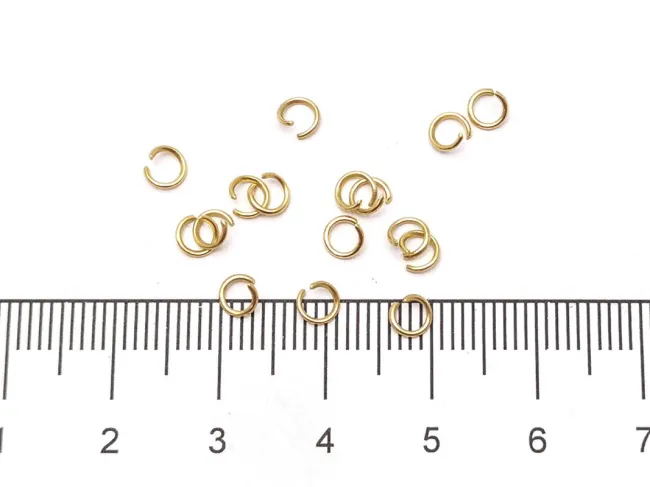 Zale otel inoxidabil 304 auriu 4mm, grosime 0.6mm (10buc)
