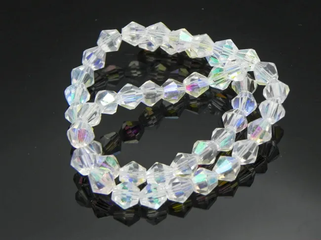 Margele cristal biconic 4mm transparent AB (sirag)