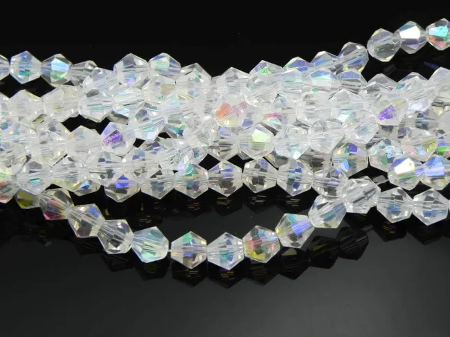 Margele cristal biconic 4mm transparent AB (sirag)