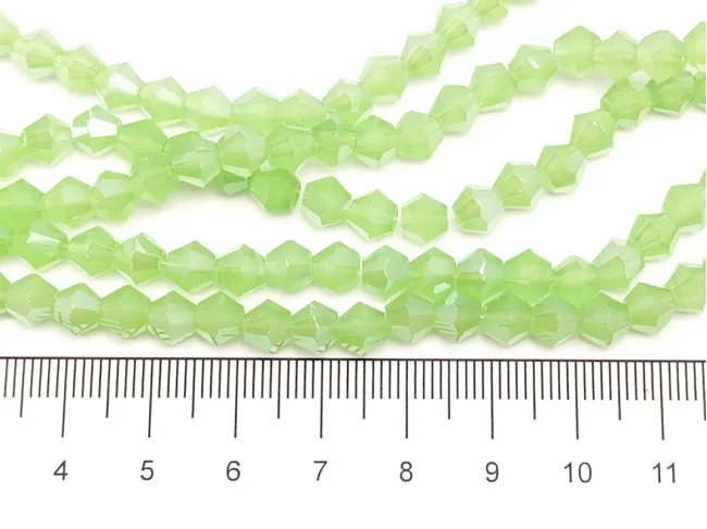 Margele cristal biconic 6mm verde opal lustered (sirag)