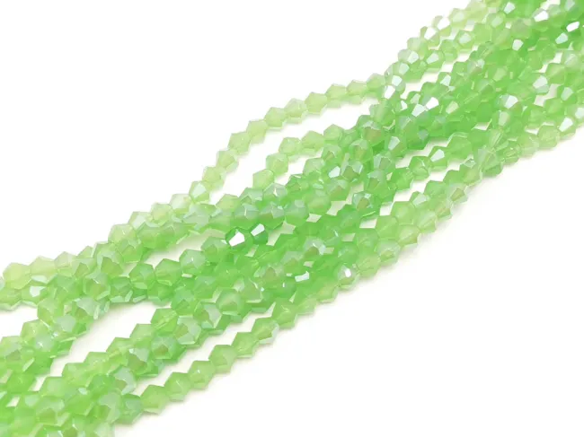 Margele cristal biconic 6mm verde opal lustered (sirag)
