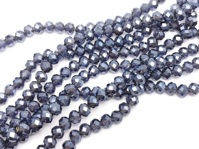 Margele cristal rondel fatetat 6x4mm indigo inchis lustered (sirag)