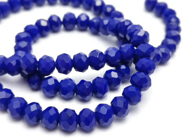 Margele cristal rondel fatetat 6x4mm blue opac (sirag)