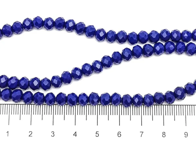 Margele cristal rondel fatetat 6x4mm blue opac (sirag)