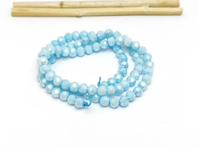 Margele cristal rotund fatetat 4mm aqua opac lustered (sirag)