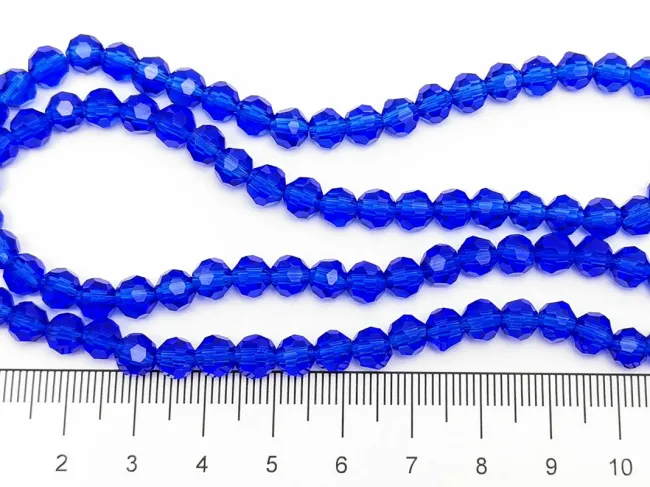 Margele cristal rotund fatetat 6mm albastru inchis (sirag)