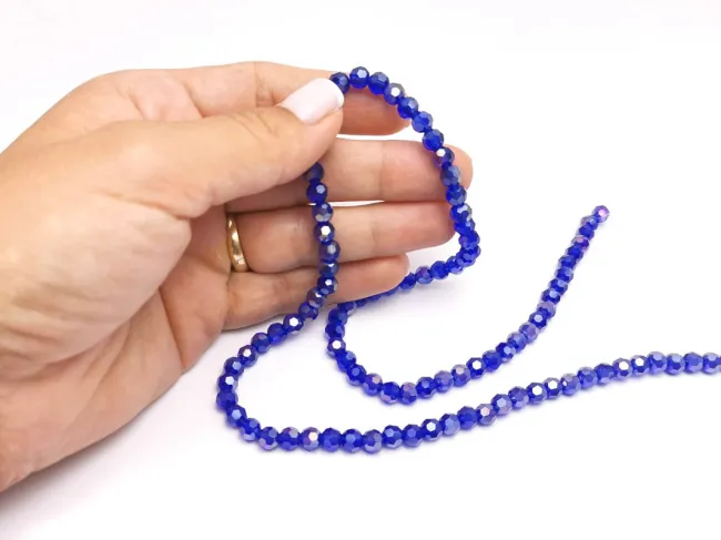 Margele cristal rotund fatetat 6mm blue lustered (sirag)