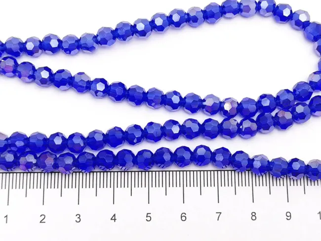 Margele cristal rotund fatetat 6mm blue lustered (sirag)