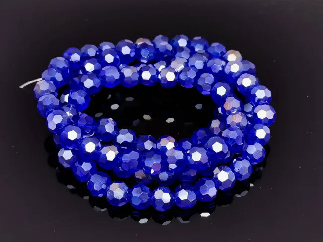 Margele cristal rotund fatetat 6mm blue lustered (sirag)