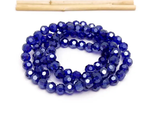 Margele cristal rotund fatetat 6mm blue inchis lustered (sirag)