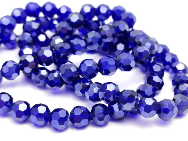 Margele cristal rotund fatetat 6mm blue inchis lustered (sirag)