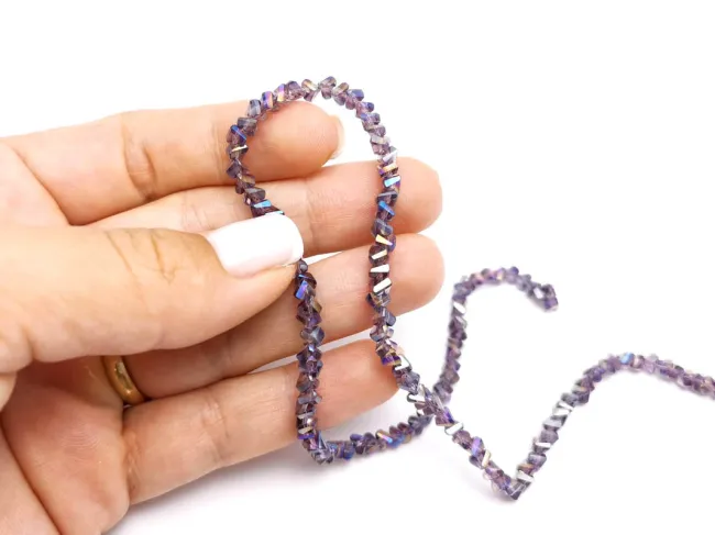 Margele cristal triunghi 3.5x4x3.5mm indigo AB (sirag)