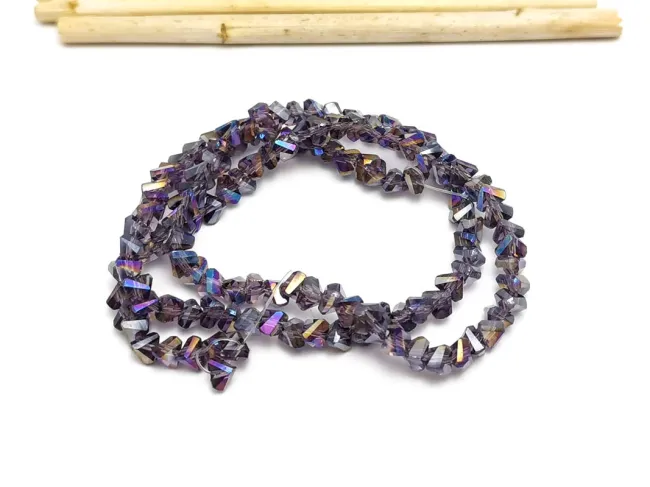 Margele cristal triunghi 3.5x4x3.5mm indigo AB (sirag)