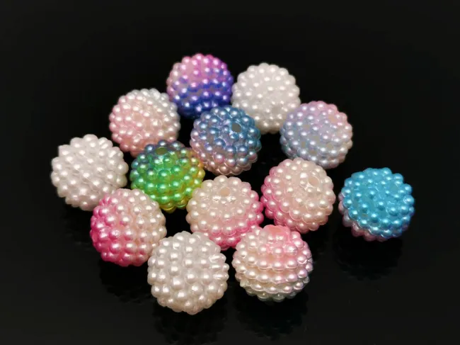 Margele acrilice mure perlate 12mm multicolor (50buc)