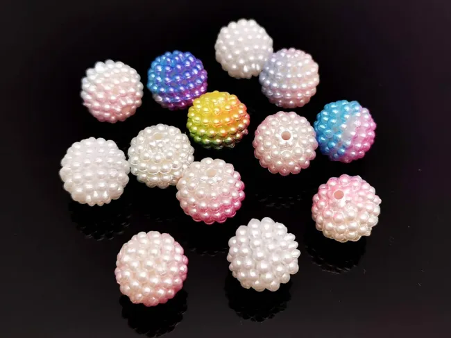 Margele acrilice mure perlate 12mm multicolor (50buc)