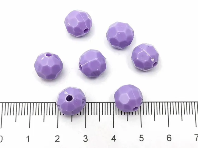 Margele acrilice fatetate 10mm mov (50buc)