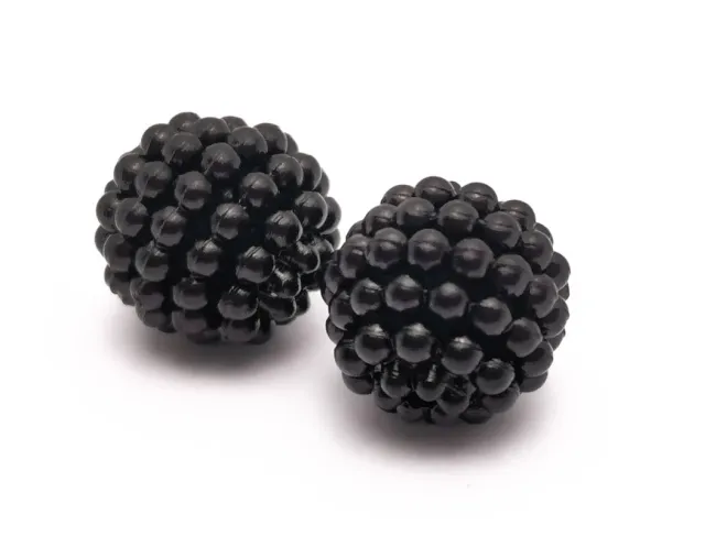 Margele acrilice mure 12mm negru (50buc)