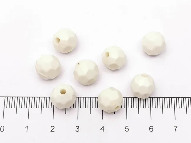 Margele acrilice fatetate 10mm ivory (50buc)