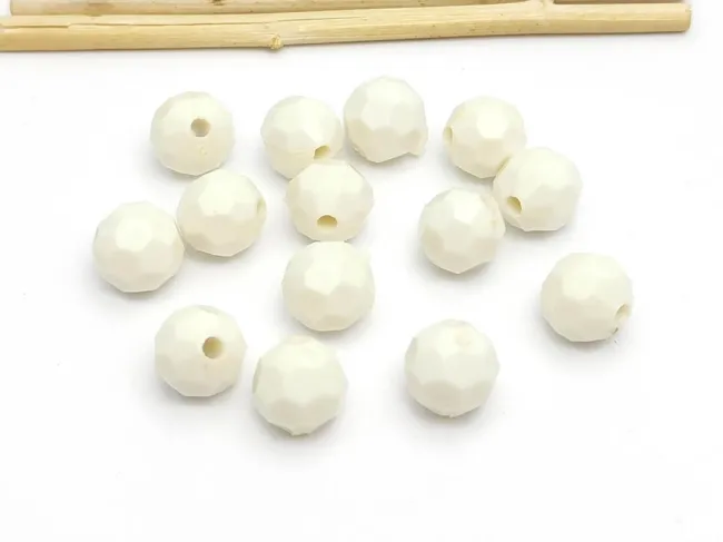 Margele acrilice fatetate 10mm ivory (50buc)