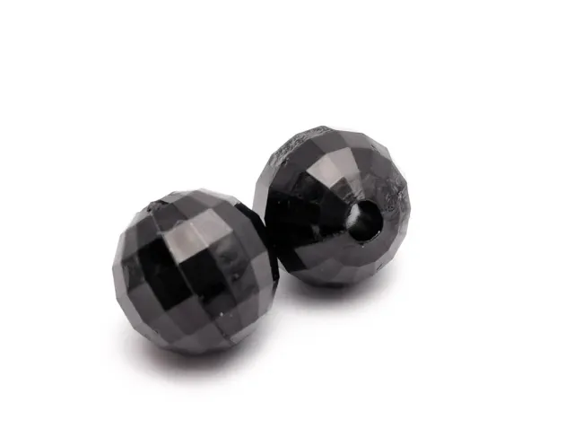 Margele acrilice fatetate 10mm negru (50buc)