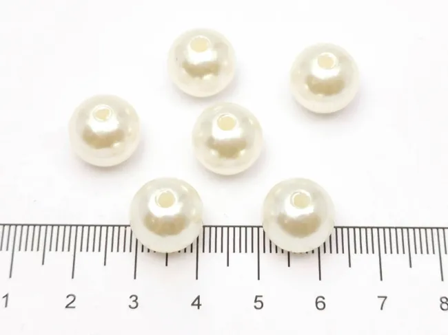 Margele acrilice perlate 12mm ivory (25buc)