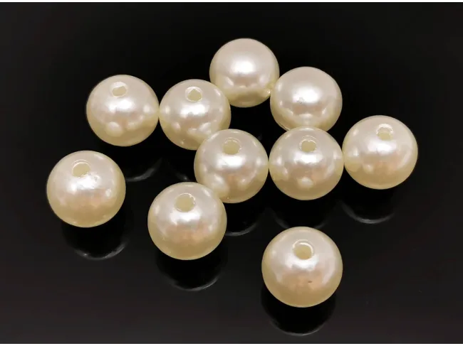 Margele acrilice perlate 12mm ivory (25buc)