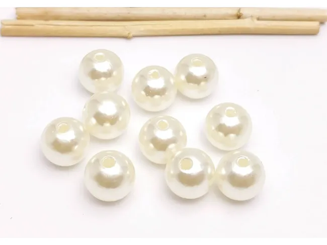 Margele acrilice perlate 12mm ivory (25buc)