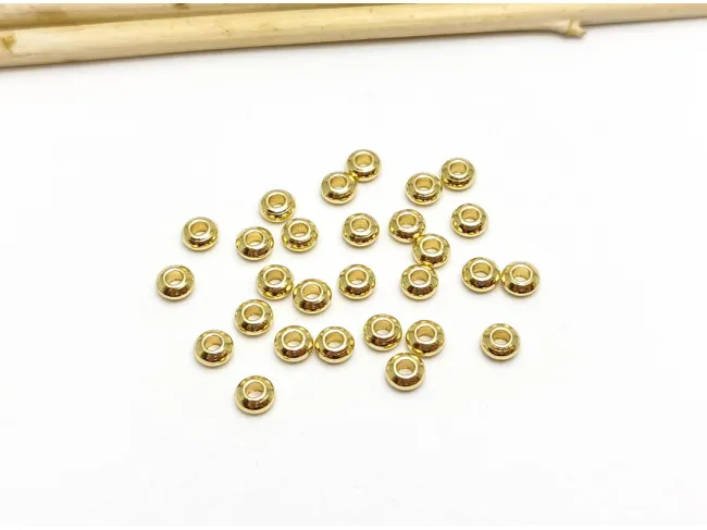 Margele otel inoxidabil 304 disc 4x2mm placat cu aur 18K (1buc)