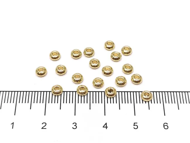 Margele otel inoxidabil 304 disc 4x2mm placat cu aur 18K (1buc)
