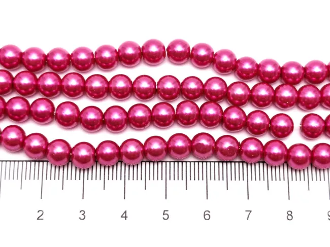 Perle de sticla calitate a 6mm fucsia (sirag)
