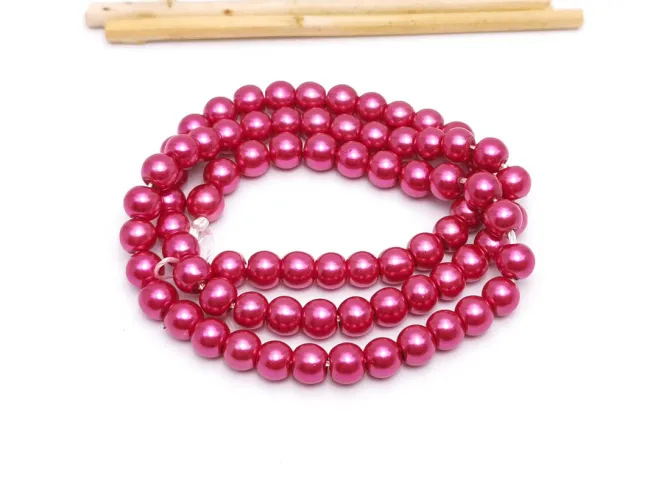 Perle de sticla calitate a 6mm fucsia (sirag)