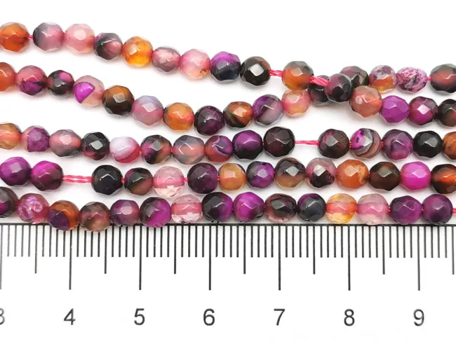 Sirag agate fatetat 4mm fucsia maro