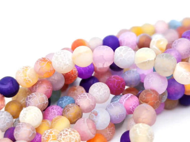 Sirag agate frosted 4mm multicolor
